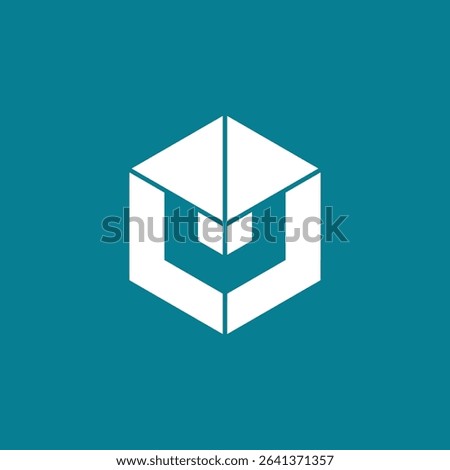 Abstract Hexagon Letter U or V logo design vector template