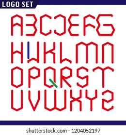 Abstract Hexagon letters set Logo element. Corporate branding identity design template. Abstract hexagon letters collection. Vector illustration