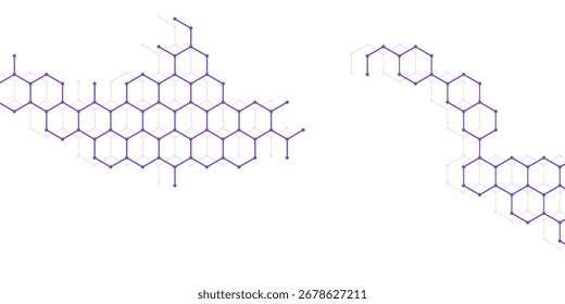 Fondo Abstractas del gradiente de la línea del hexágono, tecnología futurista y concepto de la ciencia