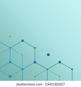 abstract hexagon line illustration, serving as an element or decoration in corner borders or frames