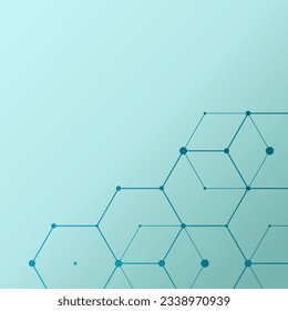 abstract hexagon line illustration for tech and game background element or decoration as corner border or frame