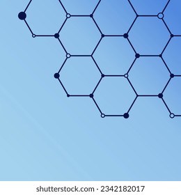 ilustraciones abstractas de línea hexagonal como bordes de esquina o marco