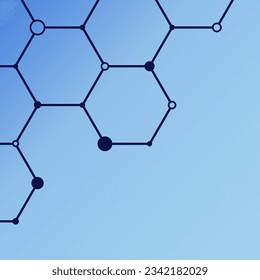 abstract hexagon line illustrations as corner borders or decorative frame