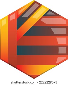 Abstract hexagon line logo illustration in trendy and minimal style isolated on background