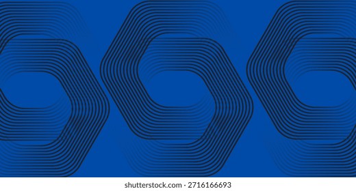 Abstractas líneas hexagonales de fondo azul. Rayas geométricas black.line diseño de arte moderno