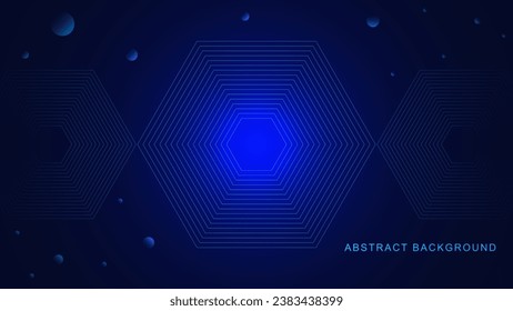 Abstract hexagon lines for modern technology concept. Digital tech, big data visualization and communication background. Vector illustration.