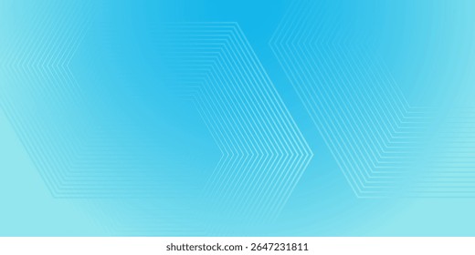Abstractas líneas hexagonales sobre fondo azul brillante. Diseño geométrico del arte de la línea de la raya para el cartel, folleto, cubierta, Sitio web, Anuncio.