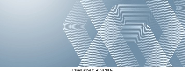 Líneas hexagonales Abstractas sobre fondo gris. Diseño de arte de línea de rayas geométricas para póster, folleto, cubierta, Sitio web, Anuncio.