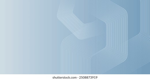 Abstract hexagon lines on gray background. Geometric stripe line art design for poster, brochure, cover, website, banner.