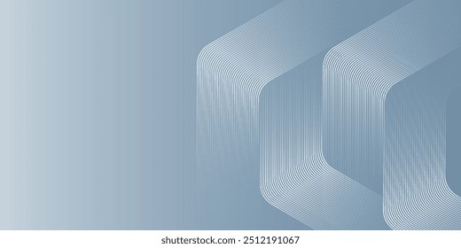 Abstract hexagon lines on gray background. Geometric stripe line art design for poster modern