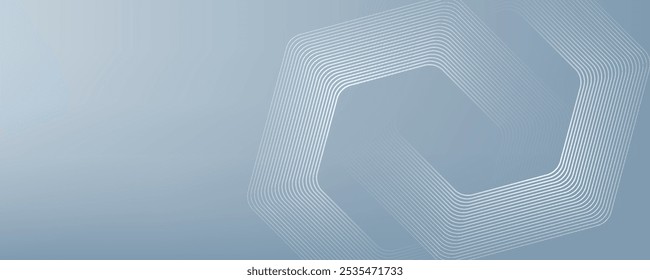 Abstract hexagon lines on gray background. Geometric stripe line art design modern. eps 10