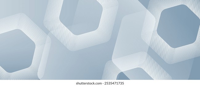 Abstract hexagon lines on gray background. Geometric stripe line art design modern. eps 10