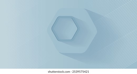 Abstractas líneas hexagonales sobre fondo gris. Diseño de arte de línea de rayas geométricas moderno