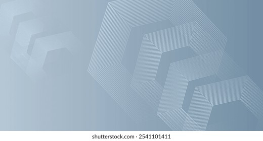 Abstract hexagon lines on gray background. Geometric stripe line art design modern vector