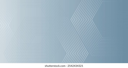 Abstract hexagon lines on gray background. Geometric stripe line art design
