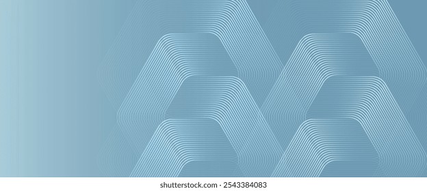Abstract hexagon lines on gray background. Geometric stripe line art design modern.