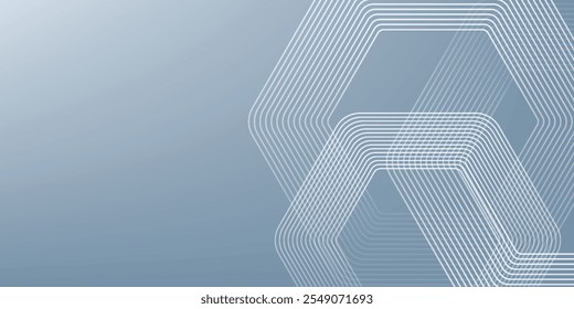Abstrakte Sechsecklinien auf grauem Hintergrund. Geometrische Streifenlinie Art Design modern