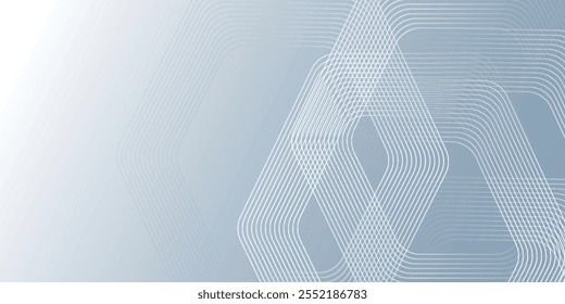 Abstract hexagon lines on gray background. Geometric stripe line art design illustration