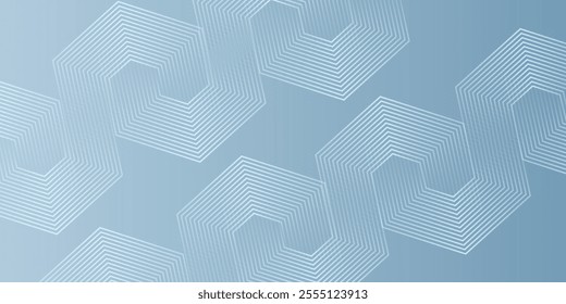 Abstract hexagon lines on gray background. Geometric stripe line art design modern.eps10