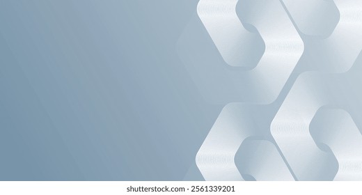 Abstract hexagon lines on gray background. Geometric stripe design