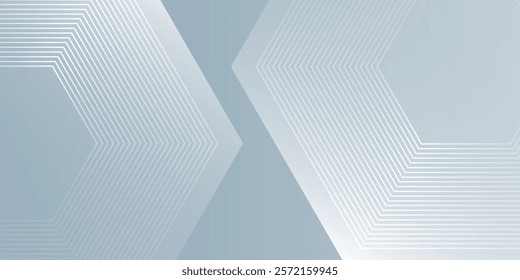 Abstract hexagon lines on gray modern art