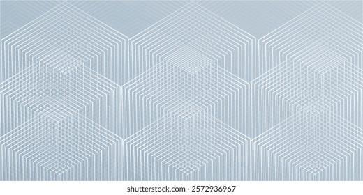 Abstract hexagon lines on gray background. Geometric stripe line simple modern art