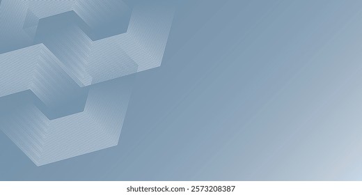 Abstract hexagon lines on gray background. Geometric stripe line art design for poster, brochure, cover, website, banner background