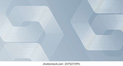 Abstract hexagon lines on gray background simple line modern