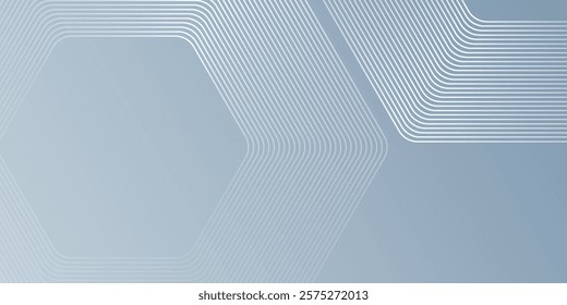Abstract hexagon lines on gray background simple line