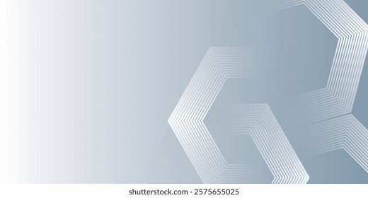 Abstract hexagon lines on gray background. Geometric stripe line art design for poster, brochure, cover, website, banner modern arts design