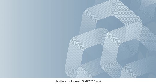 Abstract hexagon lines on gray background. Geometric stripe line art design modern