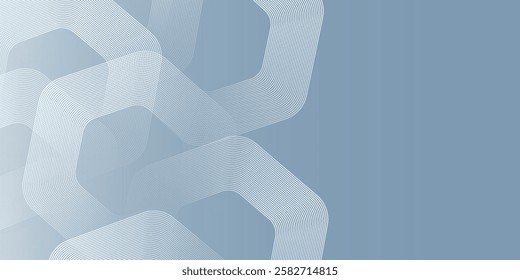 Abstract hexagon lines on gray background. Geometric stripe line art design modern