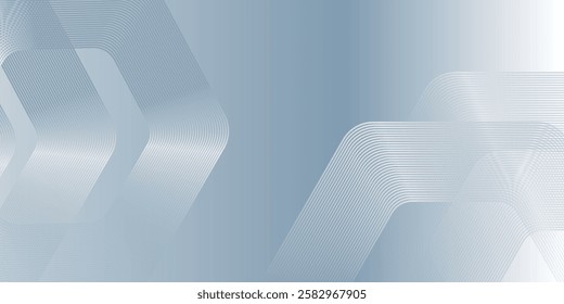 Abstract hexagon lines on gray background. Geometric stripe line art design for poster, brochure, cover, website, banner.