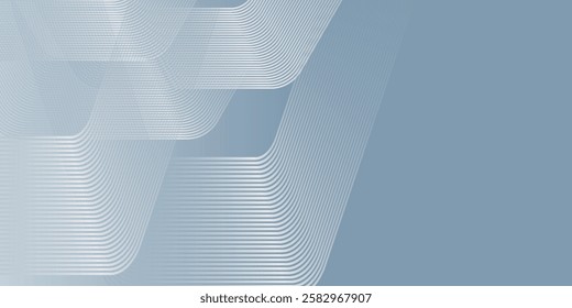 Abstract hexagon lines on gray background. Geometric stripe line art design for poster, brochure, cover, website, banner.