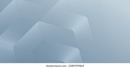 Abstract hexagon lines on gray background. Geometric stripe line art design modern vector illustration.