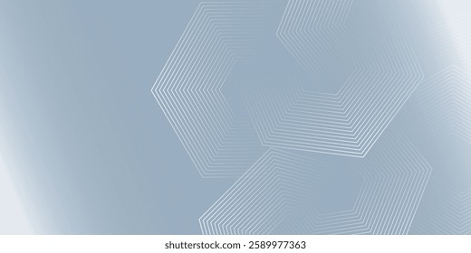 Abstract hexagon lines on gray background. Geometric stripe line art design modern