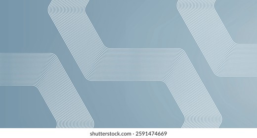 Abstract hexagon lines on gray background. Geometric stripe line art design modern