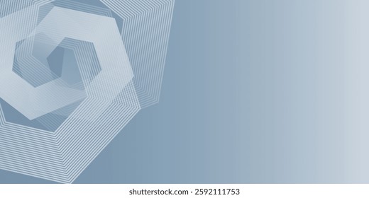 Abstract hexagon lines on gray background. Geometric stripe line art design for poster good modern