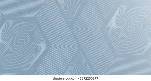 Abstract hexagon lines on gray background. Geometric stripe line art design modern vector ilustration eps 10.