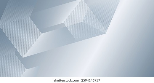 Abstract hexagon lines on gray background. Geometric stripe line art design modern.vector
