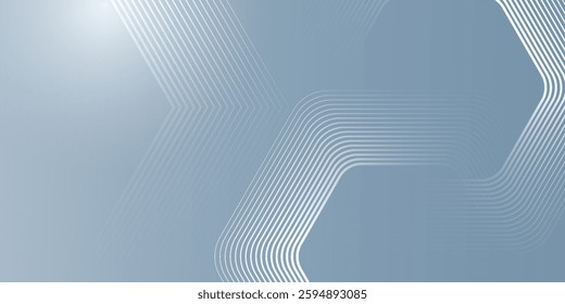 Abstract hexagon lines on gray background. Geometric stripe line art design for poster, brochure, cover, website. modern vector illustration. eps 10