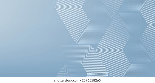 Abstract hexagon lines on gray background. Geometric stripe line art design modern