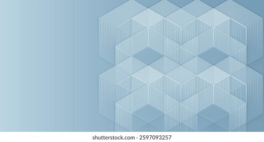 Abstract hexagon lines on gray background. Geometric stripe line art design modern.eps10