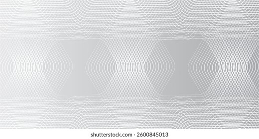Abstract hexagon lines on gray background. Modern geometric hexagon lines design elements. Glowing white lines