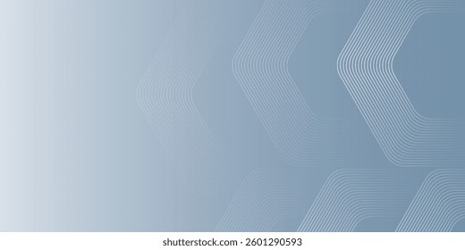 Abstract hexagon lines on gray background. Geometric stripe line art design for poster, brochure, cover, website, banner.