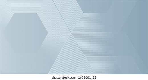 Abstract hexagon lines on gray background. Geometric stripe line art design modern