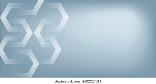 Abstract hexagon lines on gray background. Geometric stripe line art design for poster, brochure, cover, website, banner.