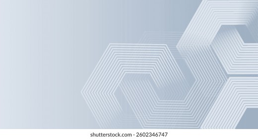 Abstract hexagon lines on gray background. Geometric stripe line design modern
