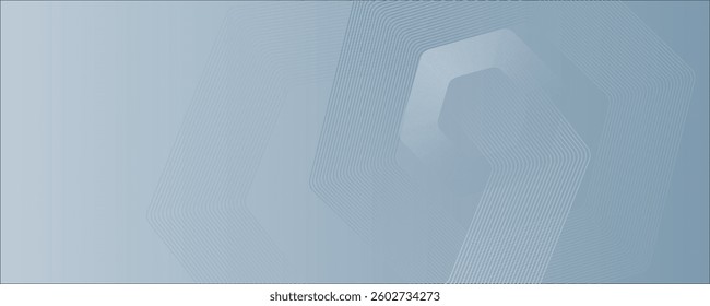 Abstract hexagon lines on gray background. Geometric stripe line art design modern