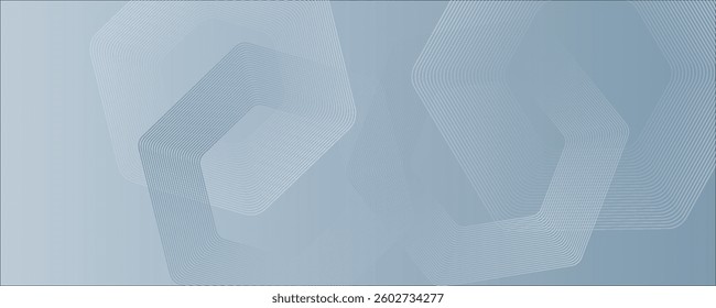 Abstract hexagon lines on gray background. Geometric stripe line art design modern